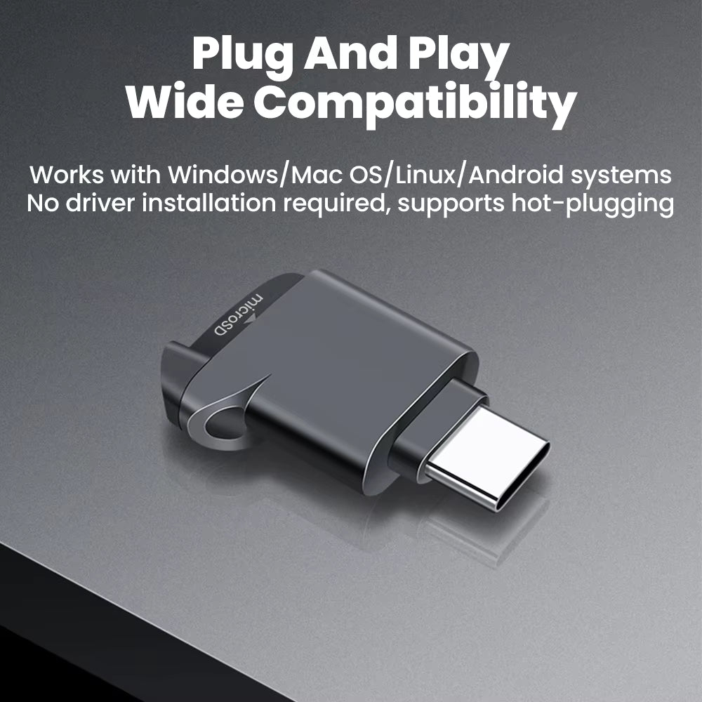 Ultra-Mini Type-C TF Card Reader – OTG High-Speed Data Transfer for Android & Laptop