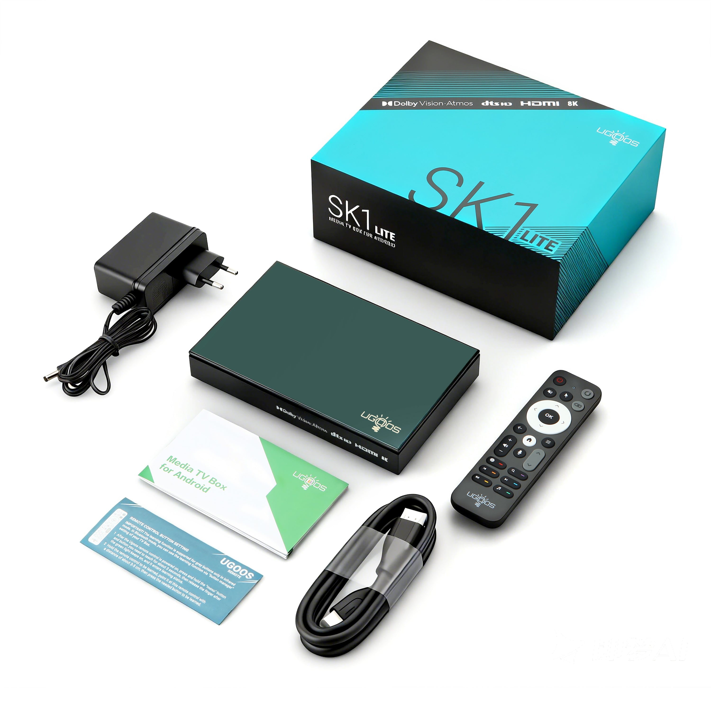 Ugoos SK1 LITE 8K ANDROID 11 TV Box Amlogic S928X-K LPDDR4 4GB RAM 64GB ROM WiFi6 1000M BT5.2 USB3.0 Support AV1 H.265 8K 60fps VP9 HDR Box