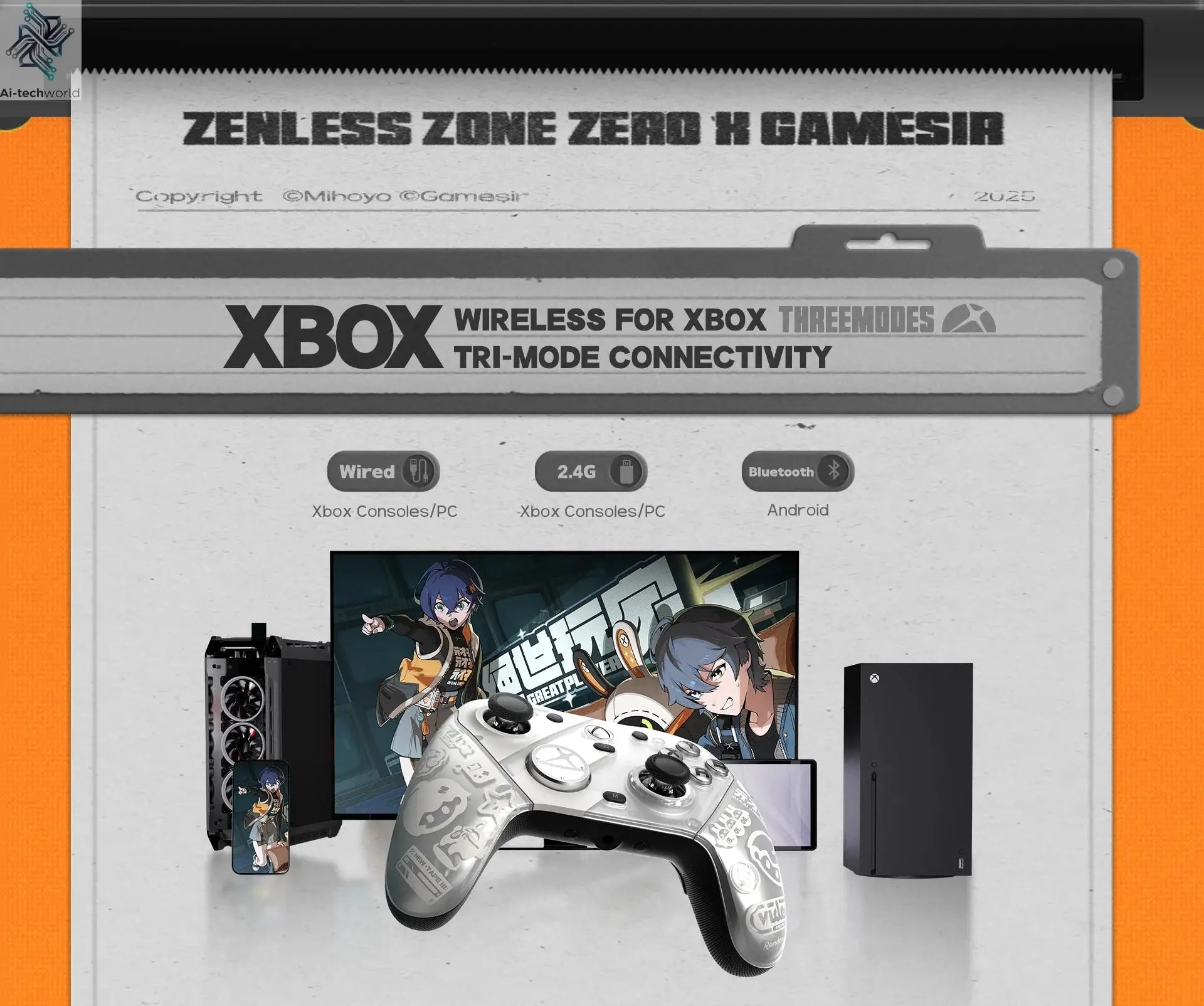 GameSir G7 Pro Zenless Zone Zero Wireless Controller for Xbox Series X|S, Xbox One, PC, Android Mag-Res™ TMR Bluetooth Gaming